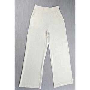 Lou & Grey Signature Soft Sweatpants Wide Leg Beige Drawstring Lounge Sx XS NWOT